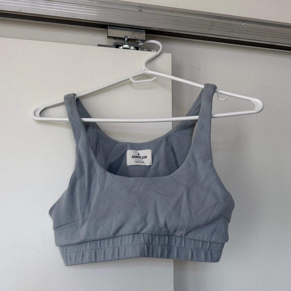 Dusty Blue Athleisure Sports Bra Top